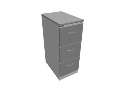 Trojzásuvková kartotéková skriňa OP, 41,6x104x64 cm, sivá/sivá