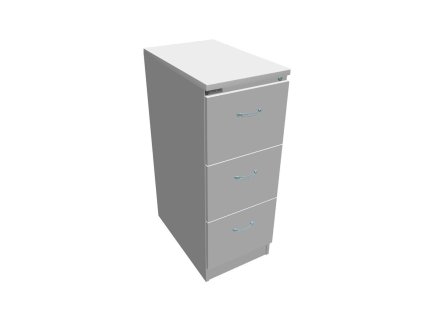 Trojzásuvková kartotéková skriňa OP, 41,6x104x64 cm, biela/sivá