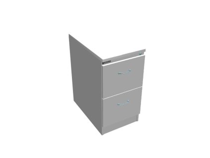 Dvojzásuvková kartotéková skriňa OP, 41,6x73,5x64 cm, biela/sivá