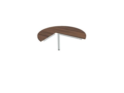 Doplnkový stôl Cross, pravý, 120x75,5x(60x80) cm, orech/kov