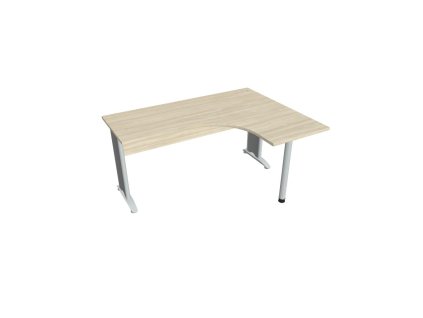 Pracovný stôl Cross, ergo, ľavý, 160x75,5x120 cm, agát/kov