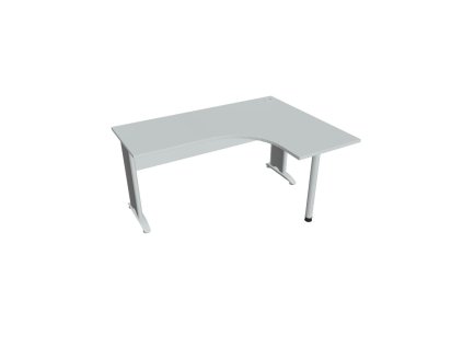 Pracovný stôl Cross, ergo, ľavý, 160x75,5x120 cm, sivá/kov