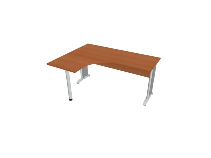 Pracovný stôl Cross, ergo, pravý, 160x75,5x120 cm, čerešňa/kov