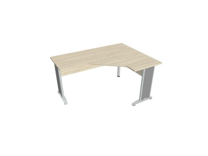 Pracovný stôl Cross, ergo, ľavý, 160x75,5x120 cm, agát/kov