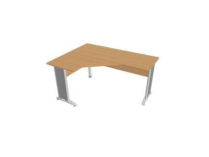 Pracovný stôl Cross, ergo, pravý, 160x75,5x120 cm, buk/kov