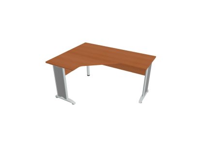 Pracovný stôl Cross, ergo, pravý, 160x75,5x120 cm, čerešňa/kov