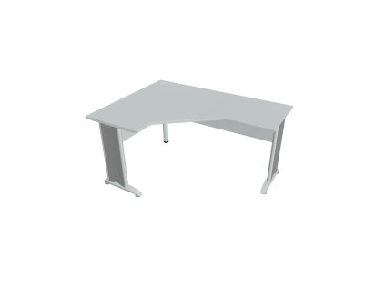 Pracovný stôl Cross, ergo, pravý, 160x75,5x120 cm, sivá/kov