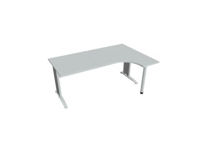 Pracovný stôl Cross, ergo, ľavý, 180x75,5x120 cm, sivá/kov