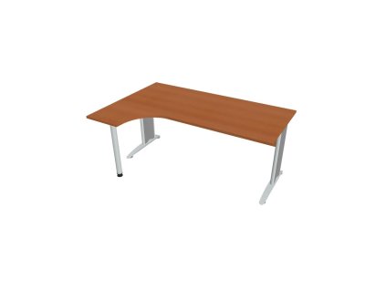 Pracovný stôl Cross, ergo, pravý, 180x75,5x120 cm, čerešňa/kov