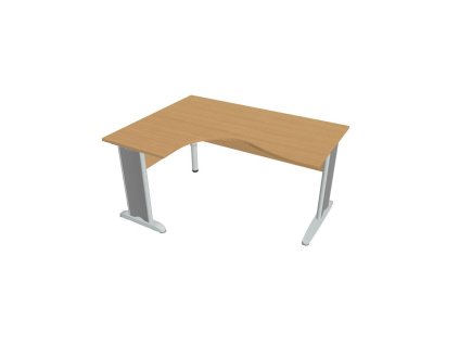 Pracovný stôl Cross, ergo, pravý, 160x75,5x120 cm, buk/kov