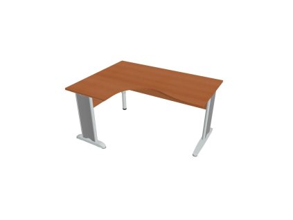 Pracovný stôl Cross, ergo, pravý, 160x75,5x120 cm, čerešňa/kov