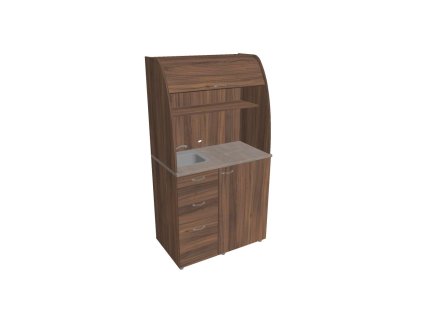 Kuchynka s drezom a bateriou ľavá, 100x189,1x60 cm, orech/orech