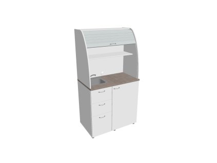 Kuchynka s drezom a bateriou ľavá, 100x189,1x60 cm, biela/biela