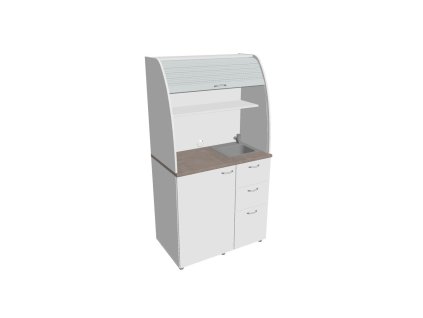 Kuchynka s drezom a bateriou pravá, 100x189,1x60 cm, biela/biela