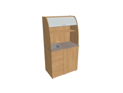 Kuchynka s drezom, batériou a chladničkou ľavá, 100x189,1x60 cm, dub/dub