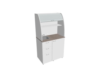 Kuchynka s drezom, batériou a chladničkou ľavá, 100x189,1x60 cm, biela/biela