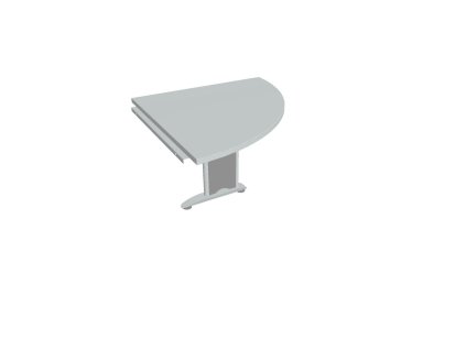 Doplnkový stôl Cross, pravý, 80x75,5x80 cm, sivá/kov