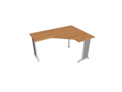 Pracovný stôl Flex, ergo, ľavý, 160x75,5x120 (60x60) cm, jelša/kov