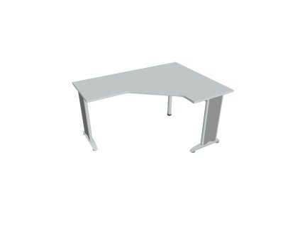 Pracovný stôl Flex, ergo, ľavý, 160x75,5x120 (60x60) cm, sivá/kov