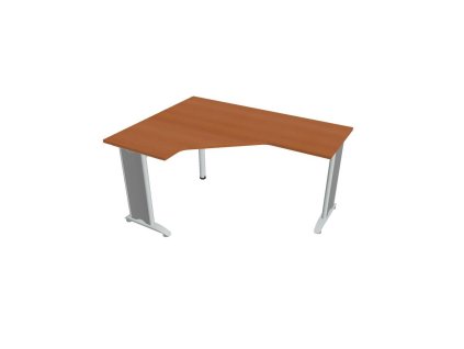 Pracovný stôl Flex, ergo, pravý, 160x75,5x120 (60x60) cm, čerešňa/kov