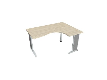 Pracovný stôl Flex, ergo, ľavý, 160x75,5x120 (80x60) cm, agát/kov