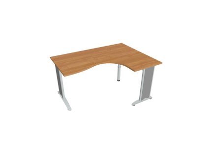 Pracovný stôl Flex, ergo, ľavý, 160x75,5x120 (80x60) cm, jelša/kov