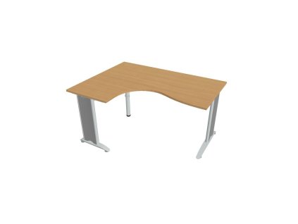 Pracovný stôl Flex, ergo, pravý, 160x75,5x120 (60x80) cm, buk/kov