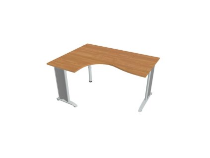 Pracovný stôl Flex, ergo, pravý, 160x75,5x120 (60x80) cm, jelša/kov