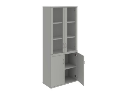 Policová skriňa Strong, 80x192x40 cm, sivá/sivá
