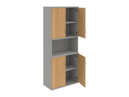 Policová skriňa Strong, 80x192x40 cm, dub/sivá