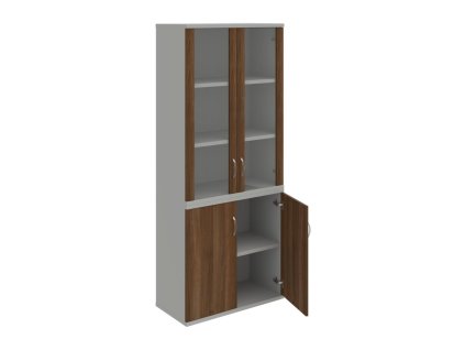 Policová skriňa Strong, 80x192x40 cm, orech/sivá