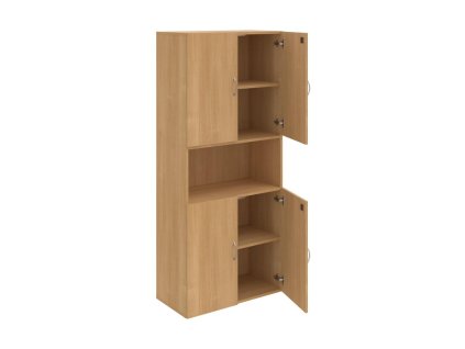 Policová skriňa Drive, zámok, 80x185x42 cm, dub/dub