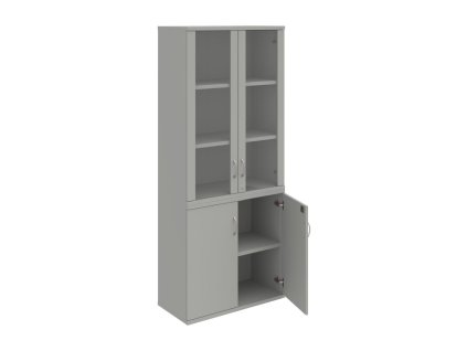 Policová skriňa Strong, zámok, 80x192x40 cm, sivá/sivá