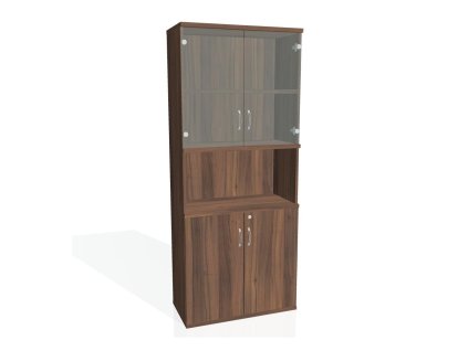 Policová skriňa Strong, zámok, 80x192x40 cm, orech/orech