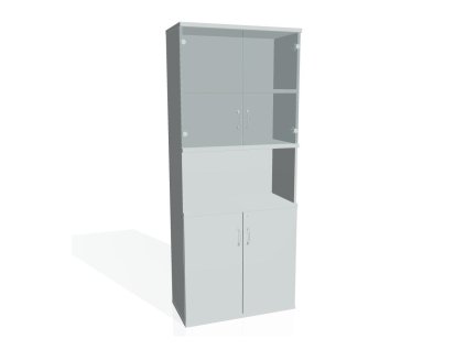 Policová skriňa Strong, zámok, 80x192x40 cm, sivá/sivá