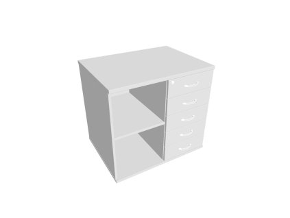 Prídavná skriňa k stolu Hobis, zámok, P, biela