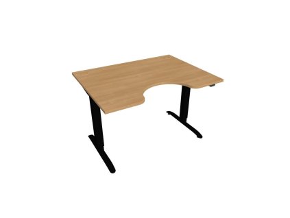 Pracovný stôl Motion Ergo, ZO, 2S, 120x70,5-120,5x90 cm, dub/čierna