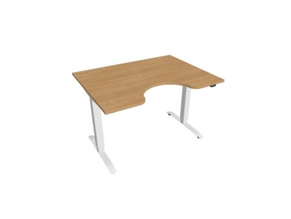 Pracovný stôl Motion Ergo, ZO, 2S, 120x70,5-120,5x90 cm, dub/biela