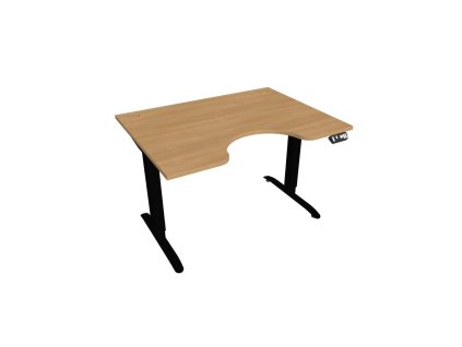 Pracovný stôl Motion Ergo, PO, 2S, 120x70,5-120,5x90 cm, dub/čierna