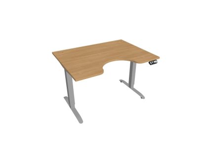 Pracovný stôl Motion Ergo, PO, 2S, 120x70,5-120,5x90 cm, dub/sivá