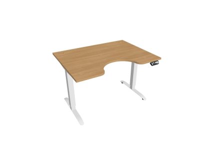 Pracovný stôl Motion Ergo, PO, 2S, 120x70,5-120,5x90 cm, dub/biela