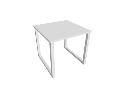 Pracovný stôl UNI O, 80x75,5x80 cm, biela/biela