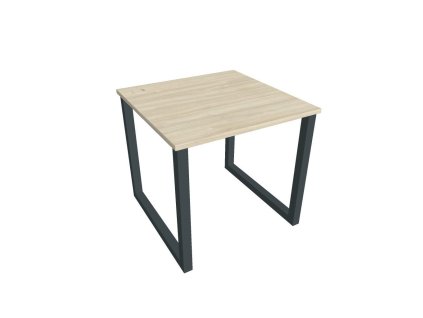 Pracovný stôl UNI O, 80x75,5x80 cm, agát/čierna