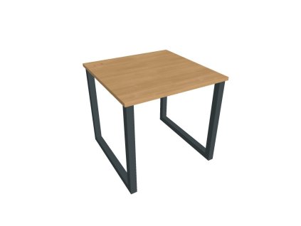 Pracovný stôl UNI O, 80x75,5x80 cm, dub/čierna