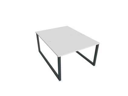 Pracovný stôl UNI O, 120x75,5x160 cm, biela/čierna