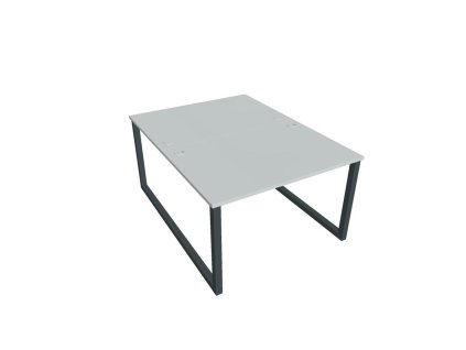 Pracovný stôl UNI O, 120x75,5x160 cm, sivá/čierna