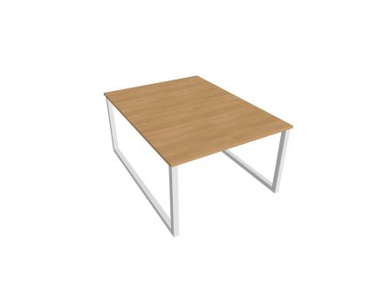 Pracovný stôl UNI O, 120x75,5x160 cm, dub/biela