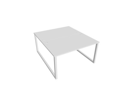 Pracovný stôl UNI O, 140x75,5x160 cm, biela/biela