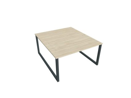 Pracovný stôl UNI O, 140x75,5x160 cm, agát/čierna