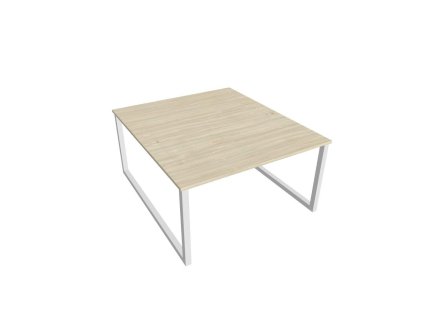 Pracovný stôl UNI O, 140x75,5x160 cm, agát/biela